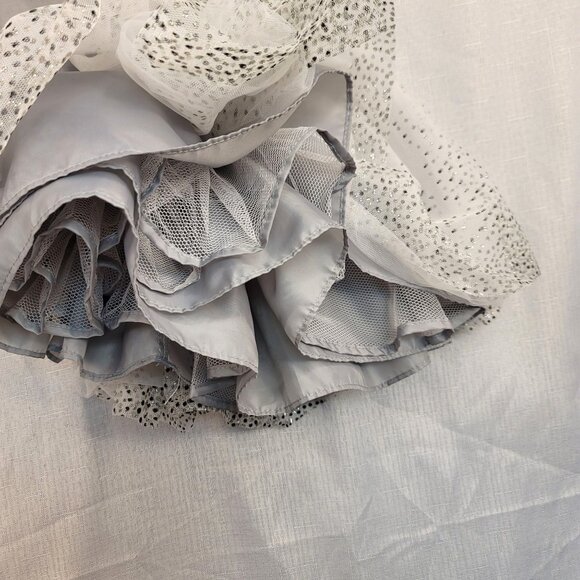 Cherokee Silver Sleeveless Dress Rosette & Bow Size 12M Tulle Party Dress - Picture 4 of 6